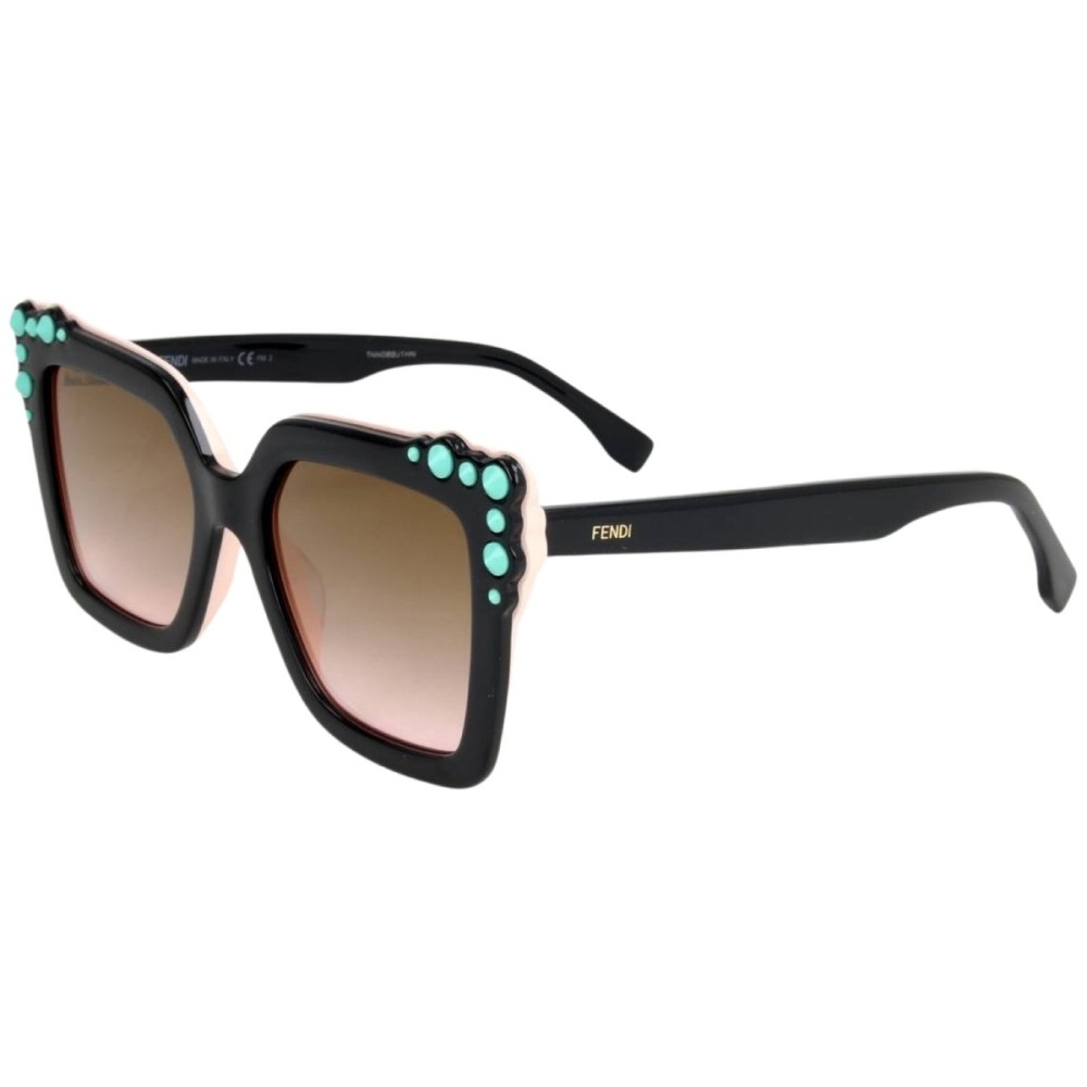 Fendi FF 0260/S - 3H253 - 52 Sonnenbrillen Schwarz Kissenform (Abgerundet)