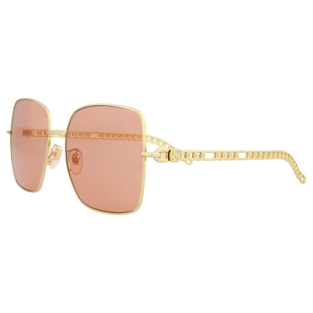 Gucci GG0724S WITHOUT CHAIN - 005 - 61 Sonnenbrillen Gold Eckig