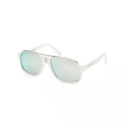 Moncler ML0208 PLEIADES - 21D - 58 - MIT POLARISIERTEN GLÄSERN Sonnenbrillen Weiß Pilot (Aviator)