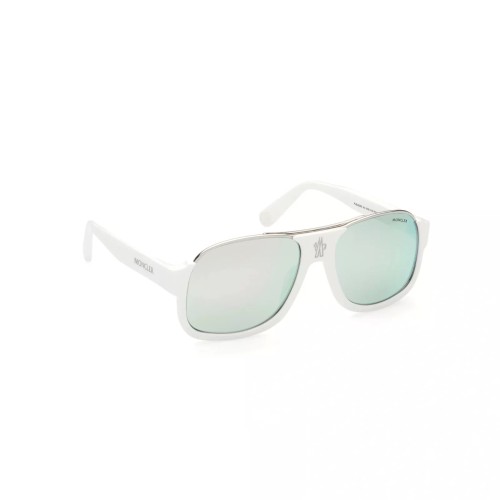 Moncler ML0208 PLEIADES - 21D - 58 - MIT POLARISIERTEN GLÄSERN Sonnenbrillen Weiß Pilot (Aviator)