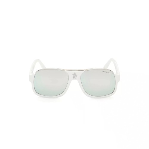 Moncler ML0208 PLEIADES - 21D - 58 - MIT POLARISIERTEN GLÄSERN Sonnenbrillen Weiß Pilot (Aviator)