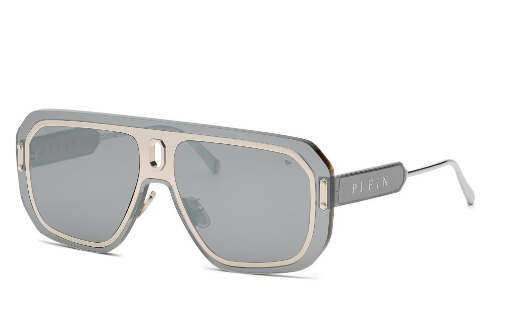 Philipp Plein SPP050 ADVENTURE MASK - 579X Sonnenbrillen Silber Pilot (Aviator)