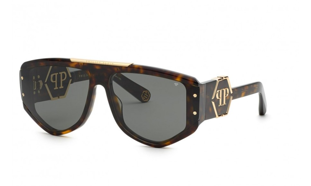 Philipp Plein SPP093 EGO - 0722 - 65 Sonnenbrillen Havanna Pilot (Aviator)
