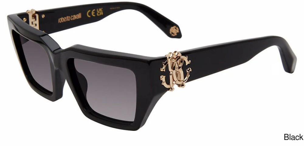 Roberto Cavalli SRC016 - 0700 - 55 Sonnenbrillen Schwarz Cat Eye