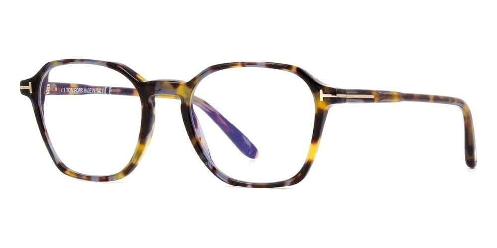 Tom Ford TF5804-B - 055 - 50 - MIT BLAU-VIOLETTEM LICHTFILTER-GLÄSERN Brillenfassungen Havanna Eckig