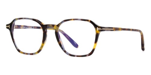Tom Ford TF5804-B - 055 - 50 - MIT BLAU-VIOLETTEM LICHTFILTER-GLÄSERN Brillenfassungen Havanna Eckig