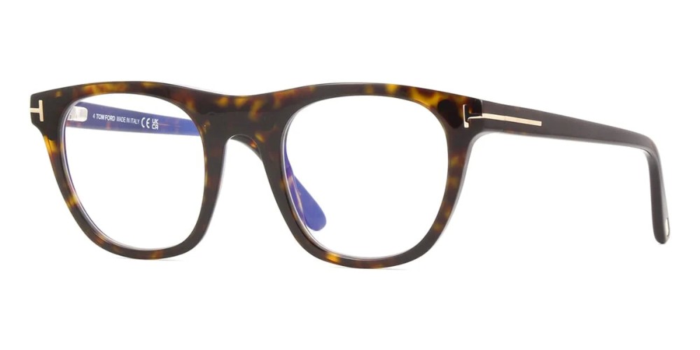 Tom Ford TF5895-B ECO - 052 - 51 - MIT BLAU-VIOLETTEM LICHTFILTER-GLÄSERN Brillenfassungen Havanna Eckig
