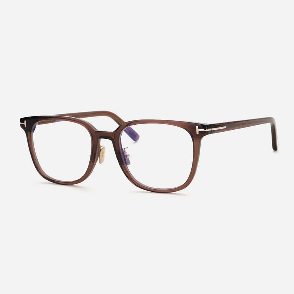 Tom Ford TF5998-K-B ECO - 045 - 51 - MIT BLAU-VIOLETTEM LICHTFILTER-GLÄSERN Brillenfassungen Braun Kissenform (Abgerundet)