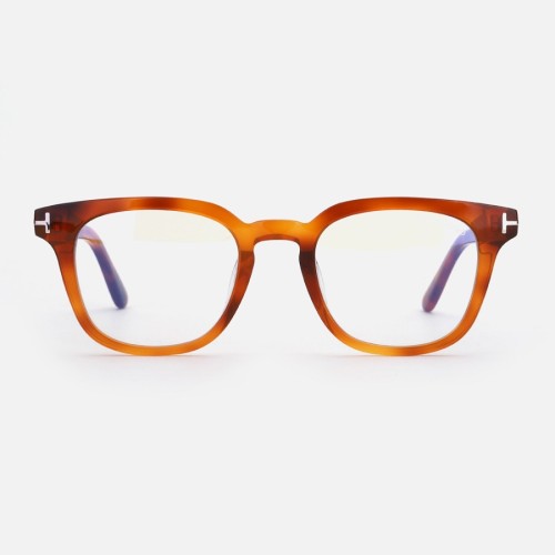 Tom Ford TF5999-K-B - 053 - 49 - MIT BLAU-VIOLETTEM LICHTFILTER-GLÄSERN Brillenfassungen Havanna Eckig