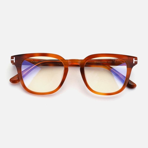 Tom Ford TF5999-K-B - 053 - 49 - MIT BLAU-VIOLETTEM LICHTFILTER-GLÄSERN Brillenfassungen Havanna Eckig