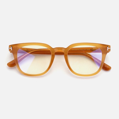 Tom Ford TF5999-K-B ECO 49 - 047 - 49 - MIT BLAU-VIOLETTEM LICHTFILTER-GLÄSERN Brillenfassungen Braun Eckig