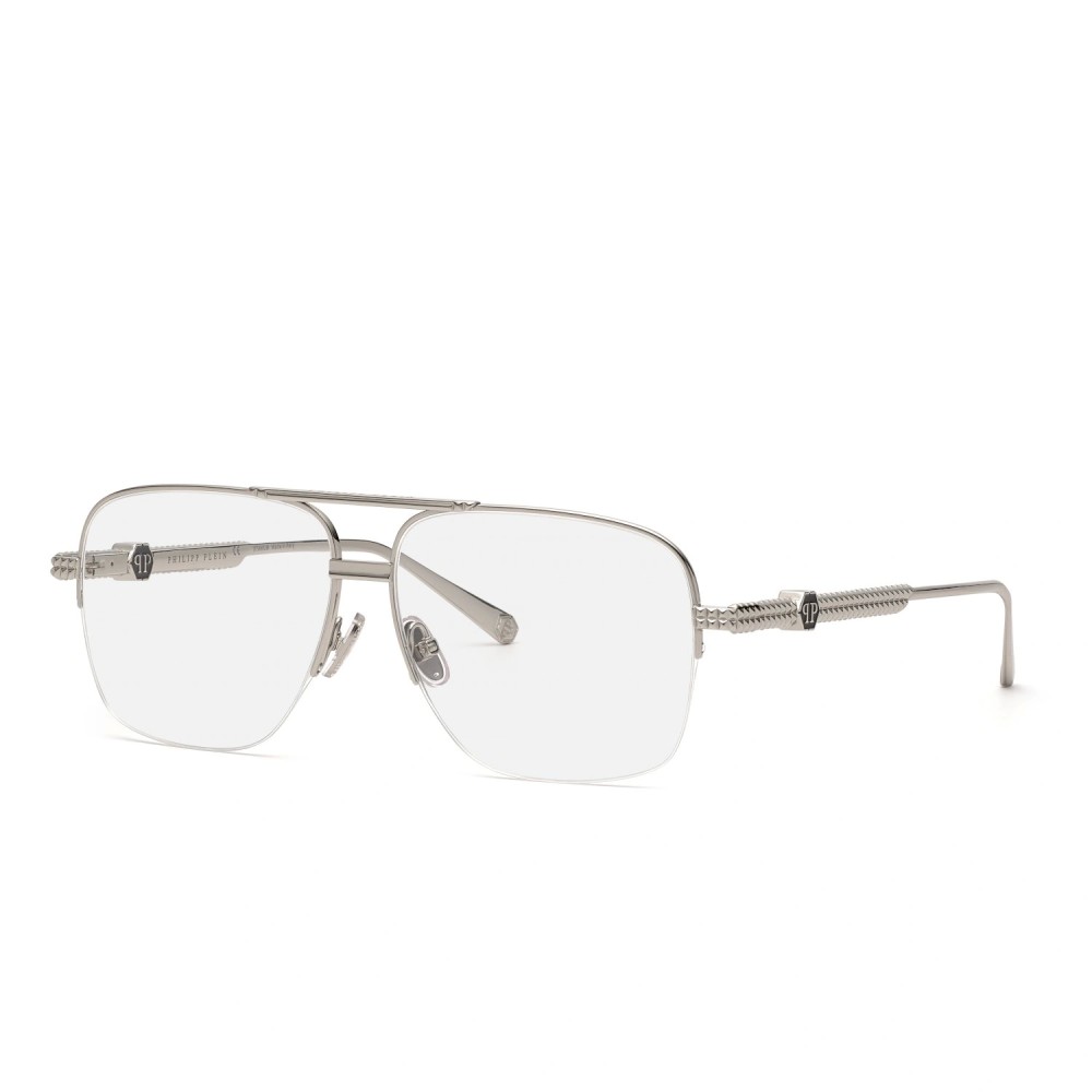 Philipp Plein VPP063W ROCK SUPERHERO - 0589 - 60 Brillenfassungen Silber Pilot (Aviator)