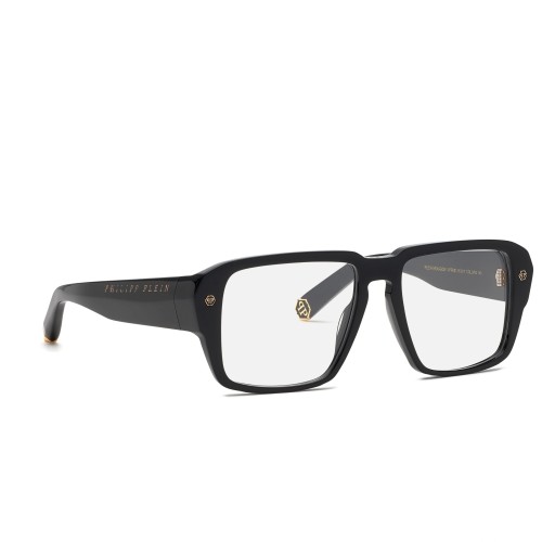 Philipp Plein VPP081 HEXAGON - 0700 - 55 Brillenfassungen Schwarz Eckig