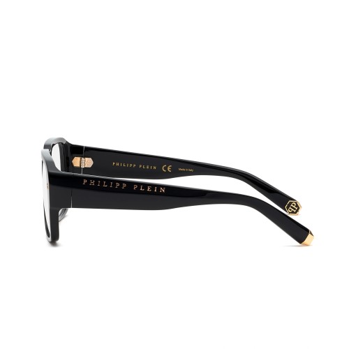 Philipp Plein VPP081 HEXAGON - 0700 - 55 Brillenfassungen Schwarz Eckig