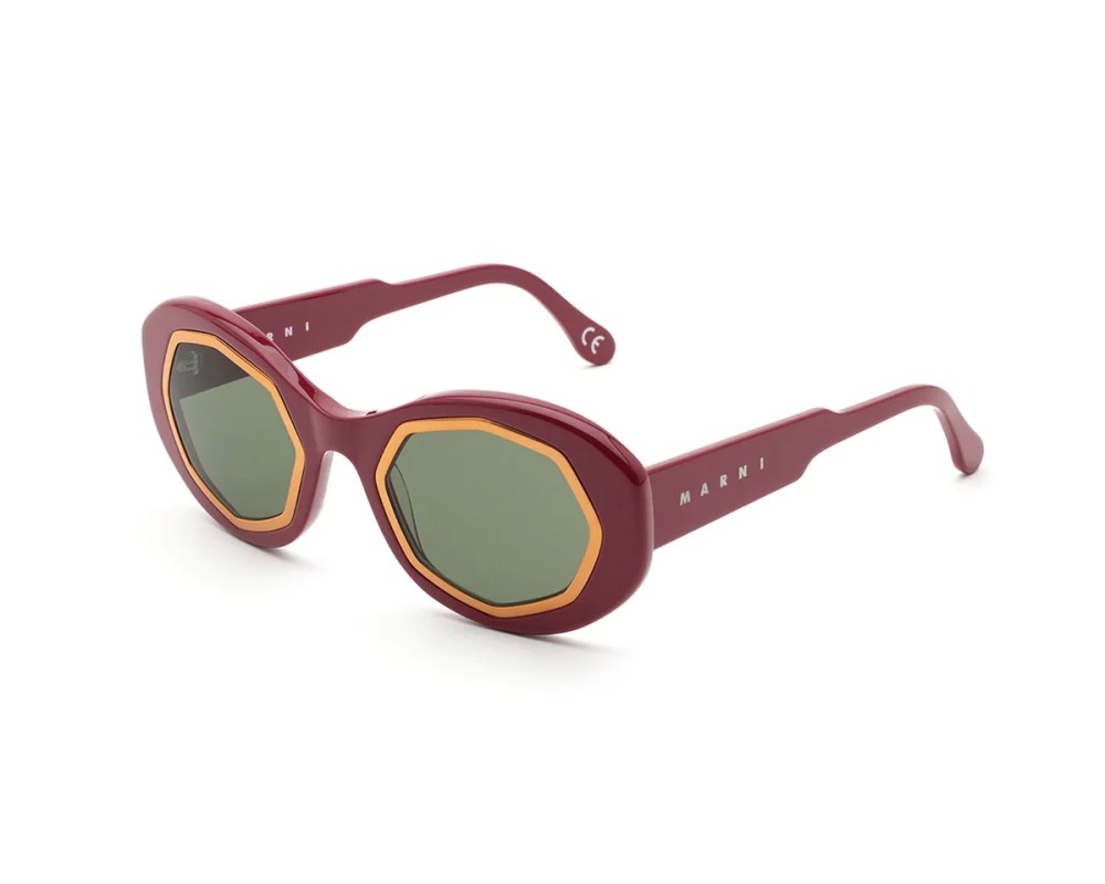 Marni XQB Mount Bromo Bordeaux - 52 Sonnenbrillen Burgunder Oval