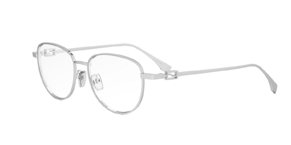 Fendi FE50109F - 016 - 52 Brillenfassungen Silber Kissenform (Abgerundet)