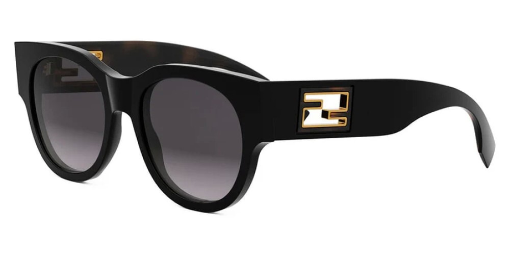 Fendi FE40147I - 01B - 53 Sonnenbrillen Schwarz Rund