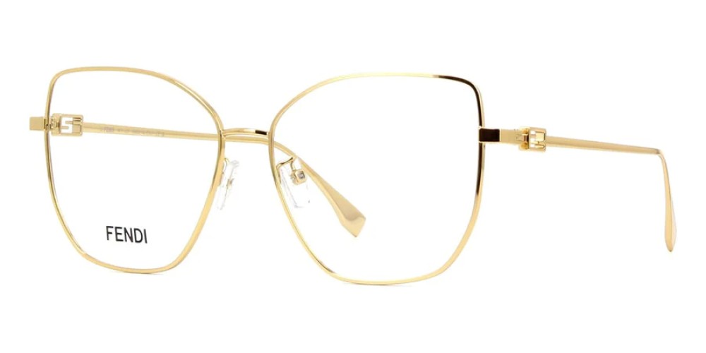 Fendi FE50084U - 030 - 56 Brillenfassungen Gold Eckig