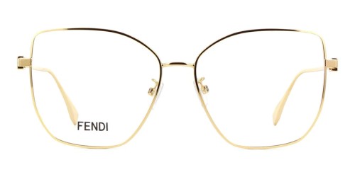 Fendi FE50084U - 030 - 56 Brillenfassungen Gold Eckig