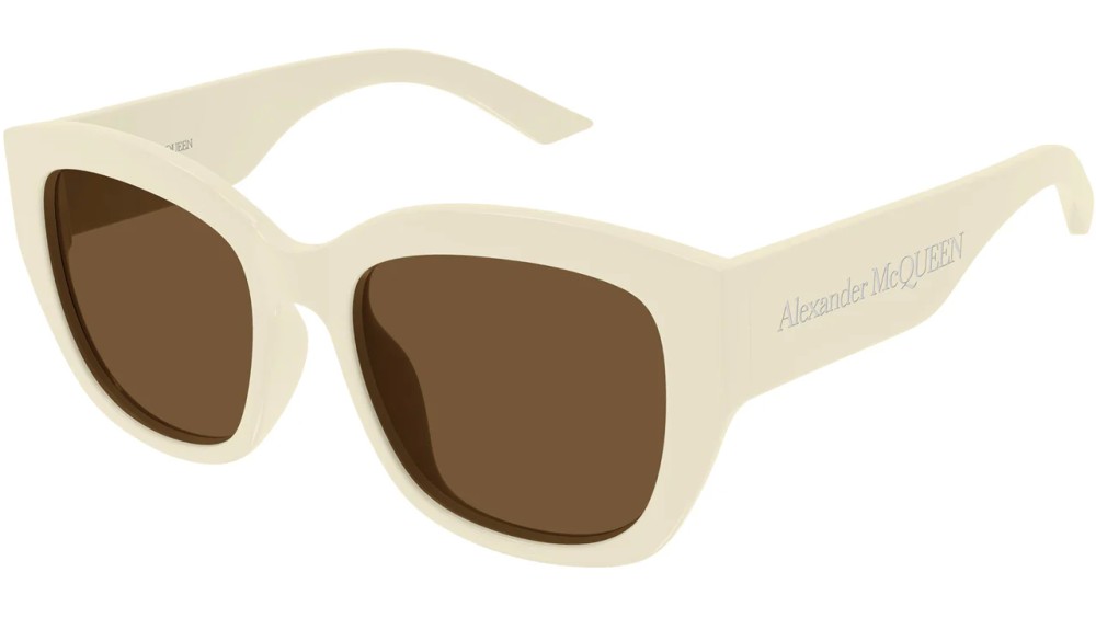 Alexander McQueen AM0451SA - 004 - 55 Sonnenbrillen Beige Eckig