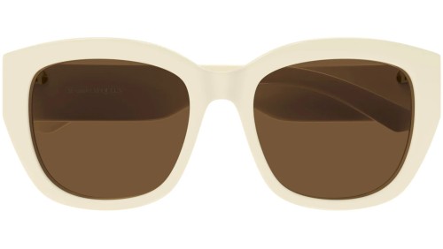 Alexander McQueen AM0451SA - 004 - 55 Sonnenbrillen Beige Eckig