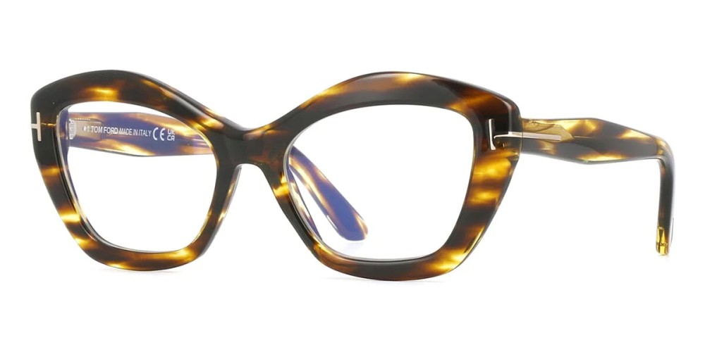 Tom Ford TF6044-B - 055 - 54 - MIT BLAU-VIOLETTEM LICHTFILTER-GLÄSERN Brillenfassungen Havanna Cat Eye