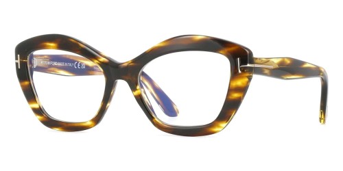 Tom Ford TF6044-B - 055 - 54 - MIT BLAU-VIOLETTEM LICHTFILTER-GLÄSERN Brillenfassungen Havanna Cat Eye
