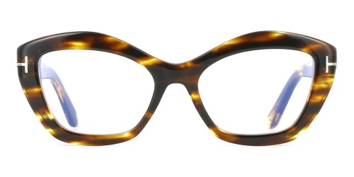 Tom Ford TF6044-B - 055 - 54 - MIT BLAU-VIOLETTEM LICHTFILTER-GLÄSERN Brillenfassungen Havanna Cat Eye