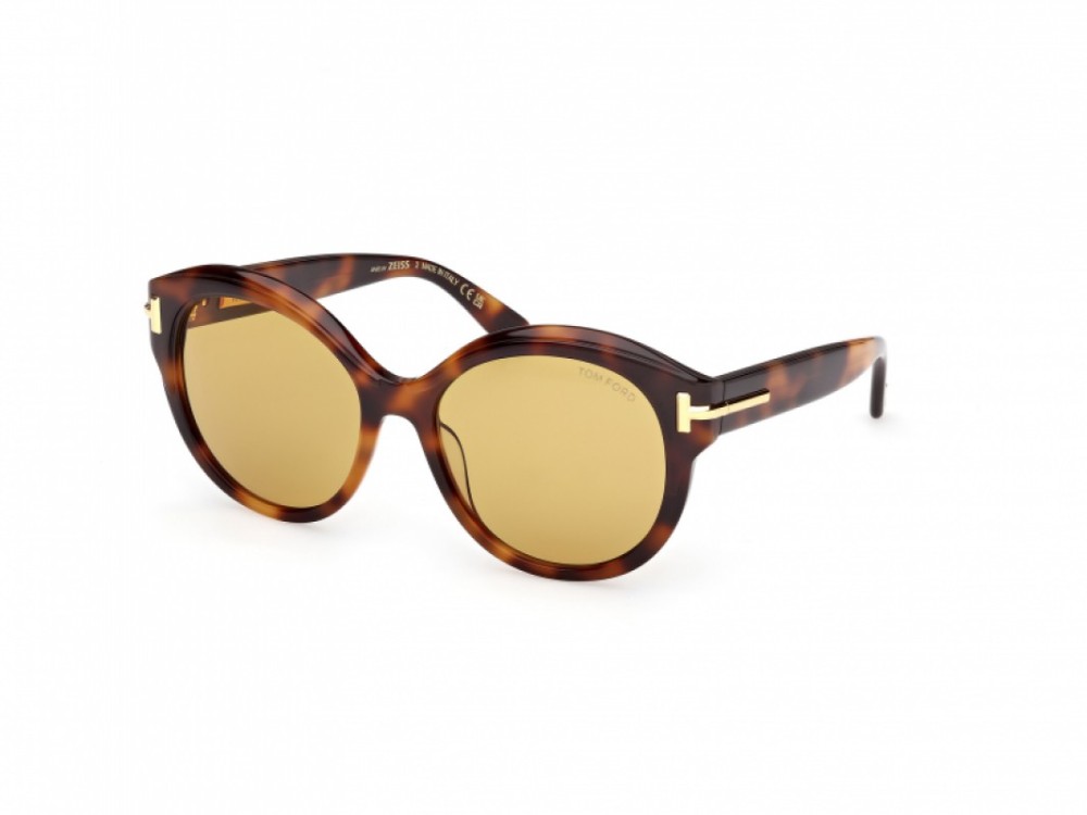 Tom Ford FT1251 ICON COLLECTION - 53E - 57 Sonnenbrillen Havanna Kissenform (Abgerundet)