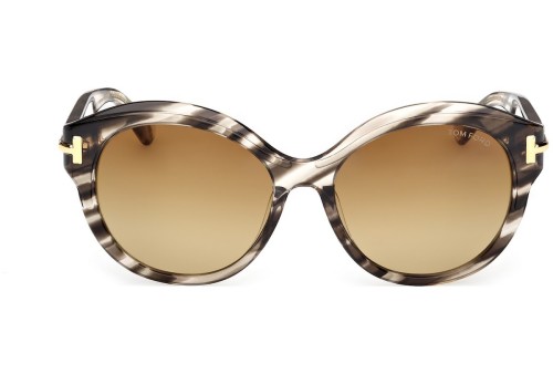 Tom Ford FT1251 ICON COLLECTION - 55F - 57 Sonnenbrillen Havanna Kissenform (Abgerundet)