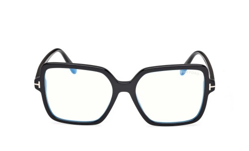 Tom Ford TF6063-B ECO - 001 - 56 - MIT BLAU-VIOLETTEM LICHTFILTER-GLÄSERN Brillenfassungen Schwarz Eckig