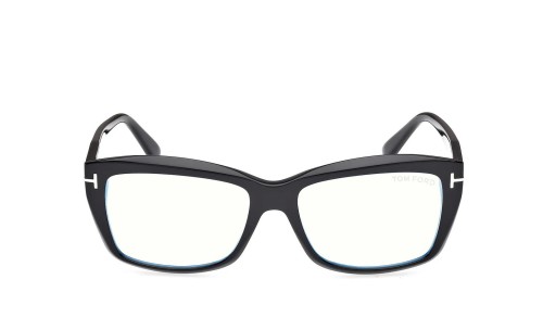 Tom Ford TF6065-B ECO - 001 - 55 - MIT BLAU-VIOLETTEM LICHTFILTER-GLÄSERN Brillenfassungen Schwarz Eckig