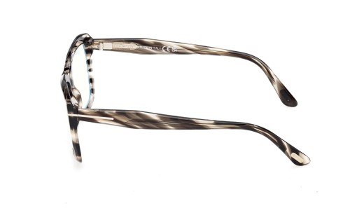 Tom Ford TF6065-B - 056 - 55 - MIT BLAU-VIOLETTEM LICHTFILTER-GLÄSERN Brillenfassungen Havanna Eckig