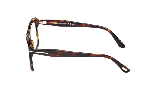 Tom Ford TF6065-B - 055 - 55 - MIT BLAU-VIOLETTEM LICHTFILTER-GLÄSERN Brillenfassungen Havanna Eckig