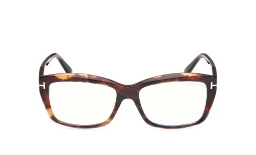 Tom Ford TF6065-B - 055 - 55 - MIT BLAU-VIOLETTEM LICHTFILTER-GLÄSERN Brillenfassungen Havanna Eckig