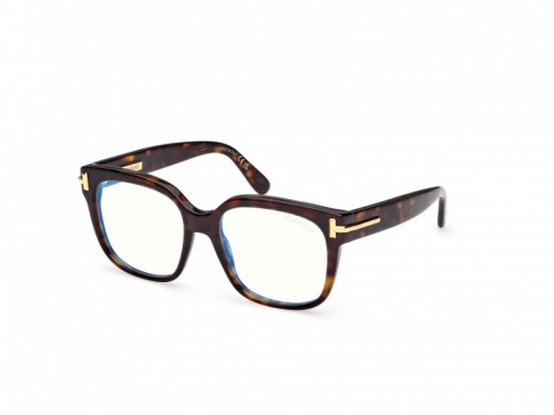 Tom Ford TF6030-B ICON COLLECTION - 052 - 53 - MIT BLAU-VIOLETTEM LICHTFILTER-GLÄSERN Brillenfassungen Havanna Eckig