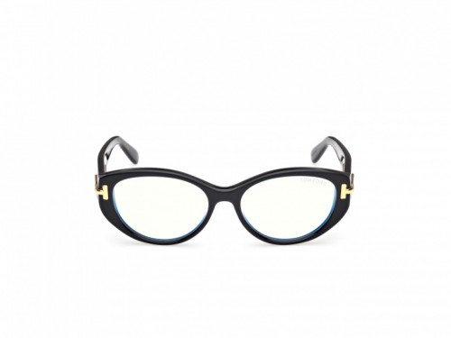 Tom Ford TF6031-F-B ICON COLLECTION - 001 - 54 - MIT BLAU-VIOLETTEM LICHTFILTER-GLÄSERN Brillenfassungen Schwarz Cat Eye