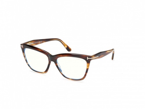Tom Ford TF6064-B - 055 - 56 - MIT BLAU-VIOLETTEM LICHTFILTER-GLÄSERN Brillenfassungen Havanna Cat Eye