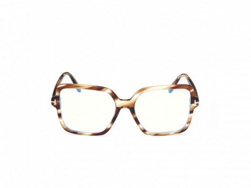 Tom Ford TF6063-B - 055 - 56 - MIT BLAU-VIOLETTEM LICHTFILTER-GLÄSERN Brillenfassungen Havanna Eckig