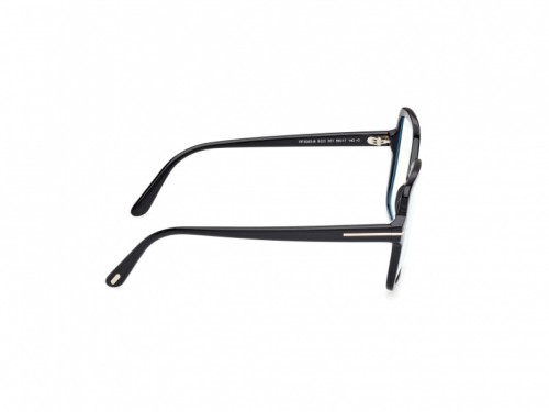 Tom Ford TF6063-B ECO - 001 - 56 - MIT BLAU-VIOLETTEM LICHTFILTER-GLÄSERN Brillenfassungen Schwarz Eckig