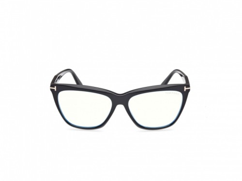 Tom Ford TF6064-B-ECO - 001 - 56 - MIT BLAU-VIOLETTEM LICHTFILTER-GLÄSERN Brillenfassungen Schwarz Cat Eye