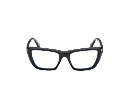Tom Ford TF6047-B ECO - 001 - 54 - MIT BLAU-VIOLETTEM LICHTFILTER-GLÄSERN Brillenfassungen Schwarz Eckig