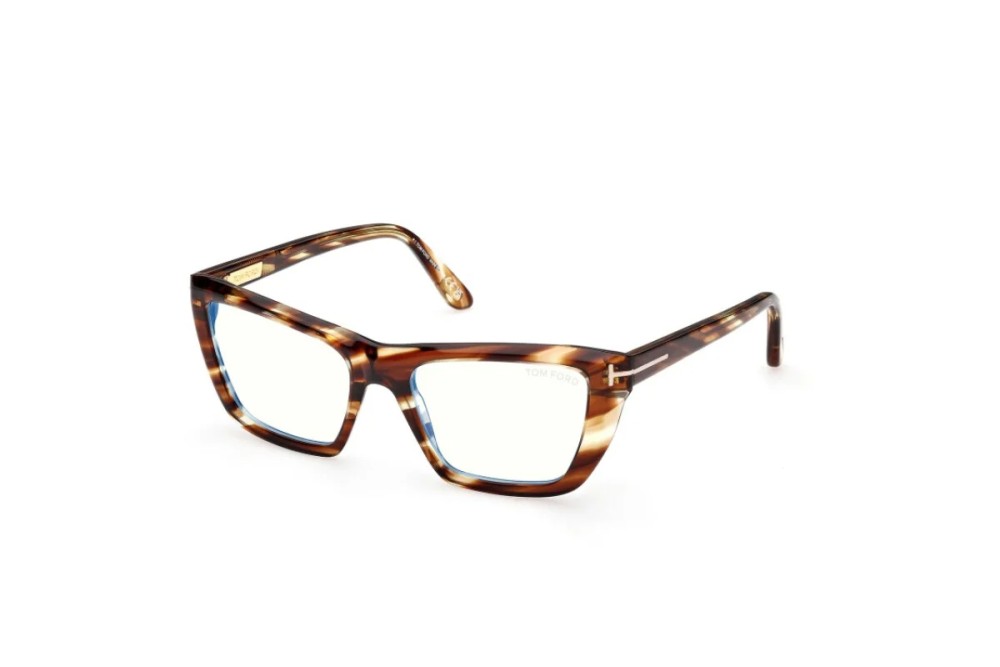 Tom Ford TF6047-B - 055 - 54 - MIT BLAU-VIOLETTEM LICHTFILTER-GLÄSERN Brillenfassungen Havanna Eckig
