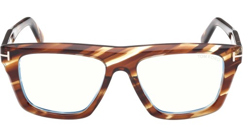 Tom Ford TF6059-B - 055 - 54 - MIT BLAU-VIOLETTEM LICHTFILTER-GLÄSERN Brillenfassungen Havanna Eckig