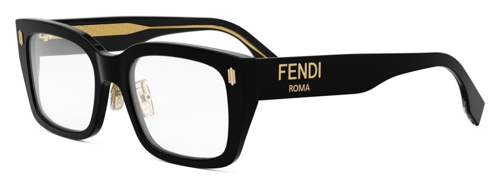 Fendi FE50094F - 001 - 52 Brillenfassungen Schwarz Eckig