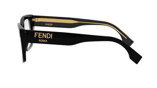 Fendi FE50094F - 001 - 52 Brillenfassungen Schwarz Eckig
